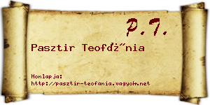 Pasztir Teofánia névjegykártya